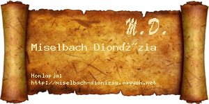 Miselbach Dionízia névjegykártya
